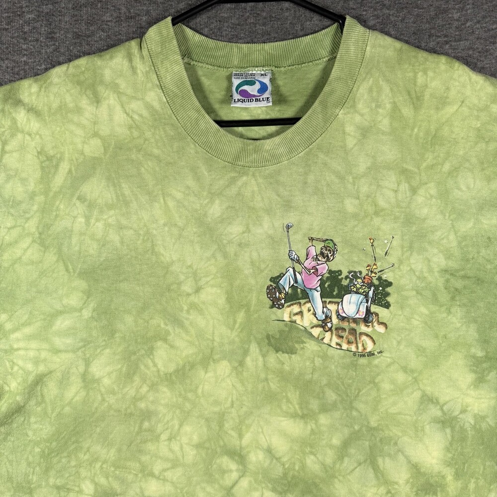 Vintage Grateful Dead Golf T Shirt XL 1996 Liquid Blue Green Caddy Shack Bears